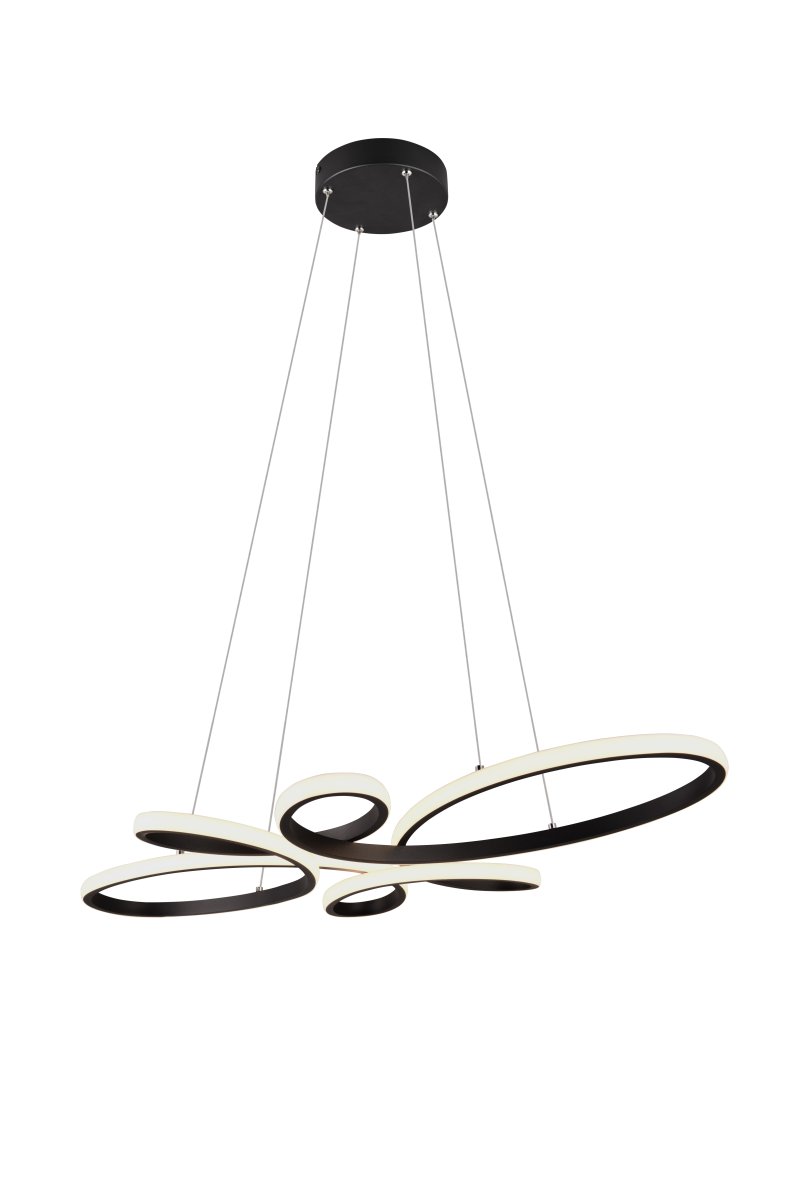 Fly 83cm Svart taklampa från Trio Lighting - Takpendeln Fly kombinerar modern design med funktionell belysning och blir en stilfull mittpunkt i matsalen.