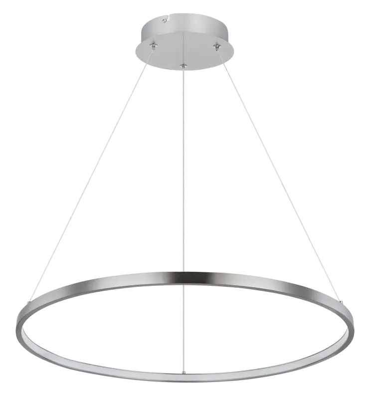 Ralph Ø60 Nickel taklampa från Globo Lighting - Den moderna, runda takpendeln Ralph i matt nickel &auml;r en stilren blickf&aring;ngare i ditt hem.