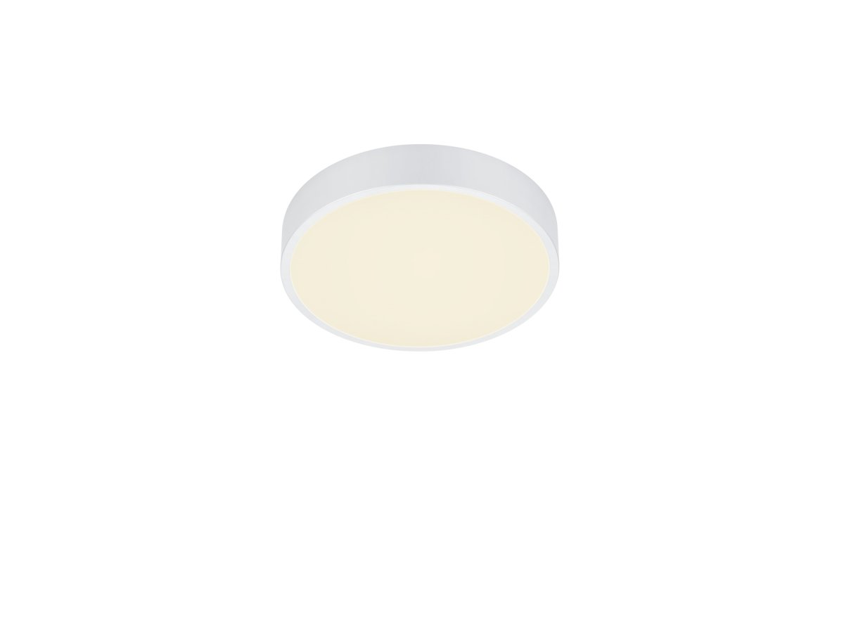 Waco Ø30 Vit plafond från Trio Lighting - Den mattvita ytan och materialkombinationen av metall och akryl g&ouml;r den l&auml;tt att integrera i olika inredningsstilar.
