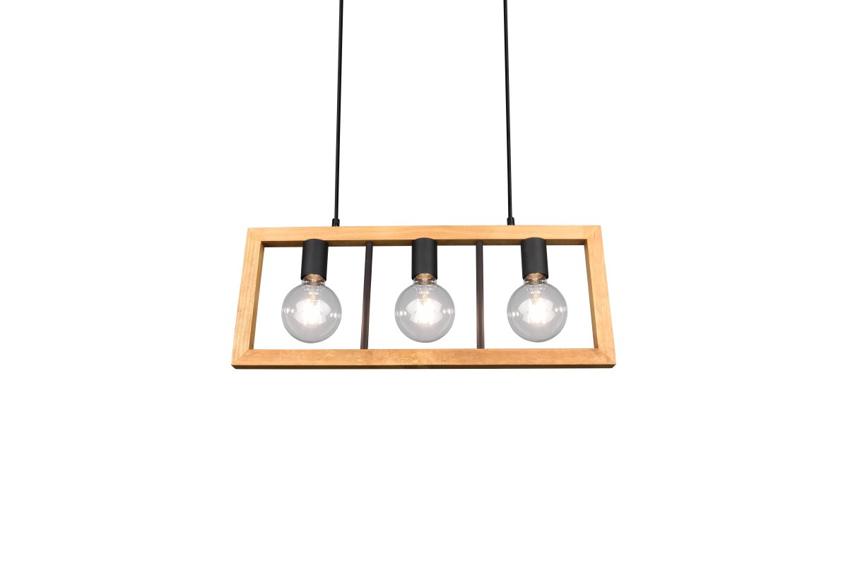 Agra 60cm Trä taklampa från Trio Lighting - Med sin stilrena form s&auml;tter Agra vackra ljusaccenter och passar perfekt i moderna inredningar d&auml;r design och trivsel g&aring;r hand i hand.