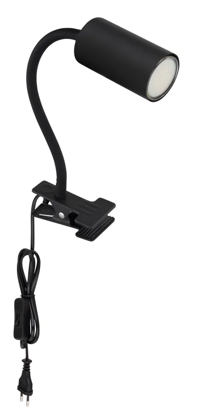 Robby Svart klämlampa från Globo Lighting - Den lilla klassiska kl&auml;mlampan Robby kombinerar stil och funktion med sin design i vit metall.
