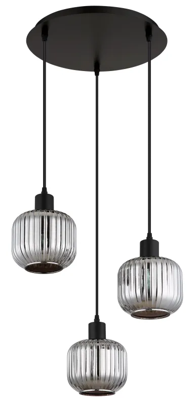 Tom Ø42 Rökfärgad taklampa från Globo Lighting - Den mattsvarta metallen ger ett modernt uttryck och passar perfekt in i olika inredningsstilar.