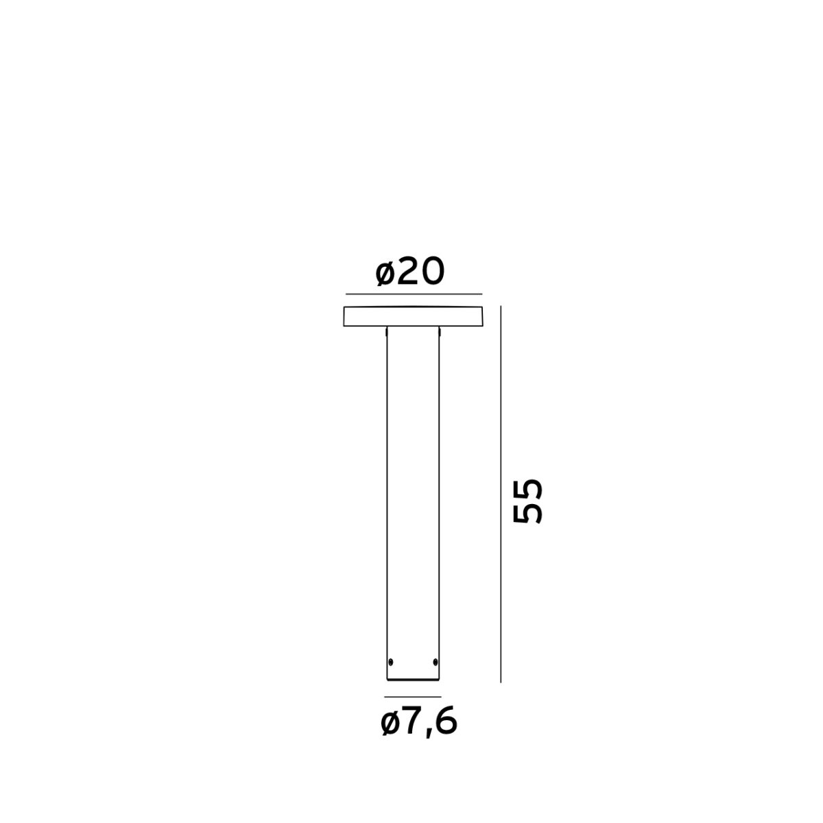 Borg 55cm Grafit pollare från Norlys - Berg pollare &auml;r en mindre lampa tillverkad i gjuten aluminium med en pulverlackerad yta i en stilfull grafitf&auml;rg.