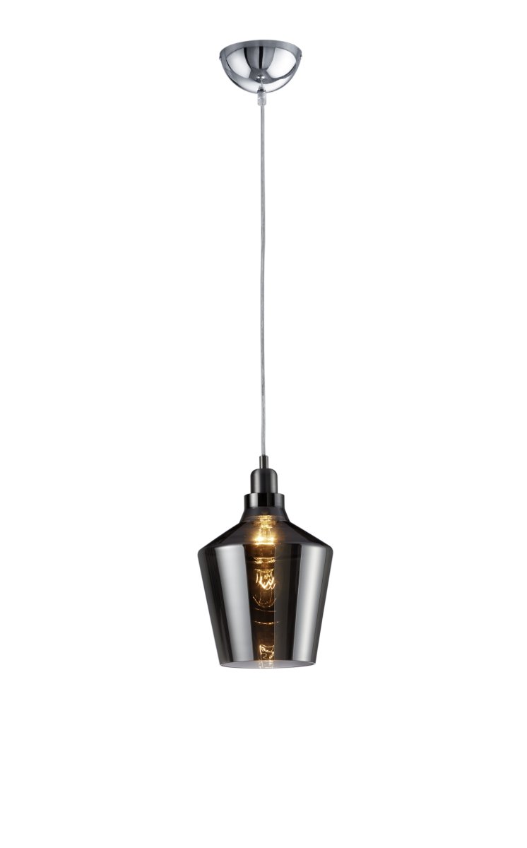 Calais Ø20 Rökfärgad taklampa från Trio Lighting - Calais &auml;r en takpendel som imponerar med sin eleganta konformade glassk&auml;rm och sofistikerade design.