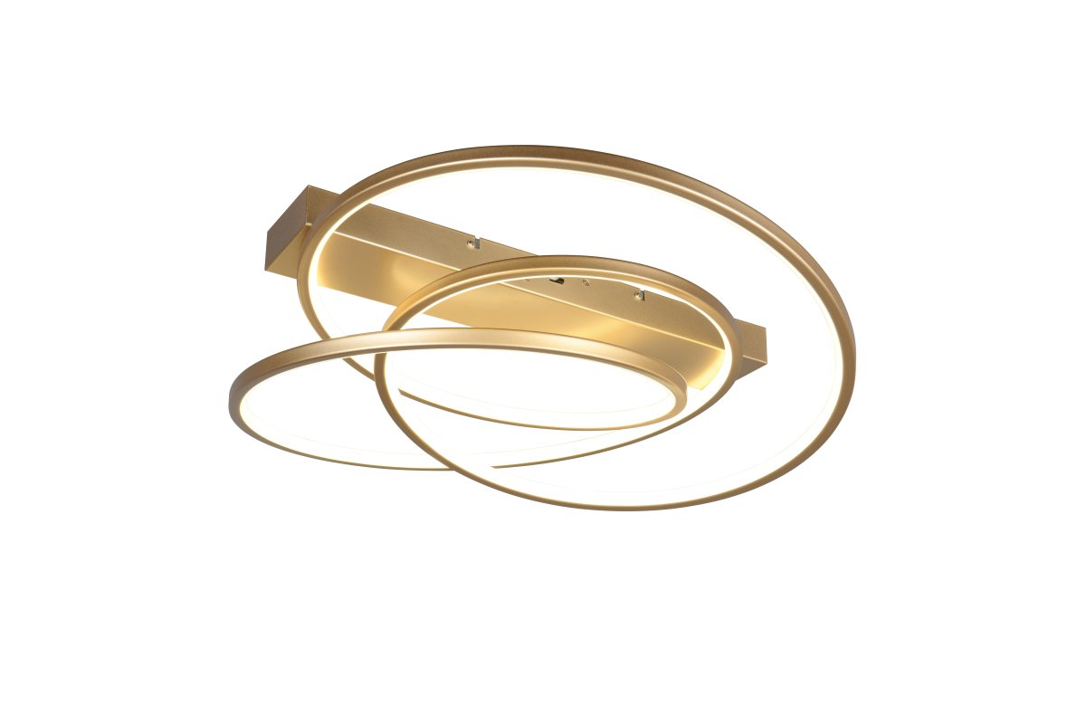 Darvin 64cm Guld plafond från Trio Lighting - Darvin är en elegant och modern plafond som blir ett blickfång i vardagsrummet eller hallen.