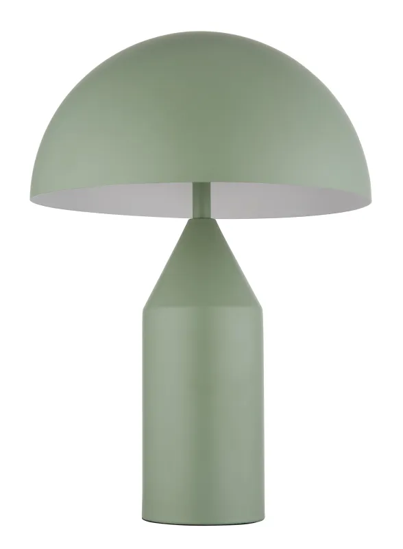Atoma 40cm Grön bordslampa från Globo Lighting - Sk&auml;rmen i matt, d&aring;v gr&ouml;n f&auml;rg och vitt skapar en harmonisk kontrast och ger en behaglig ljusspridning.