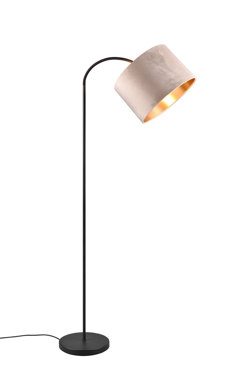 Julieta Beige golvlampa från Trio Lighting - Den neutrala f&auml;rgtonen och den mjuka tygsk&auml;rmen skapar en varm och mysig atmosf&auml;r.