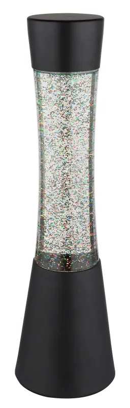 Sparkle Svart barnlampa från Globo Lighting - Den mattsvarta designen i aluminium ramar in den klara glassk&auml;rmen, som sprider ljuset mjukt och skapar en behaglig atmosf&auml;r.