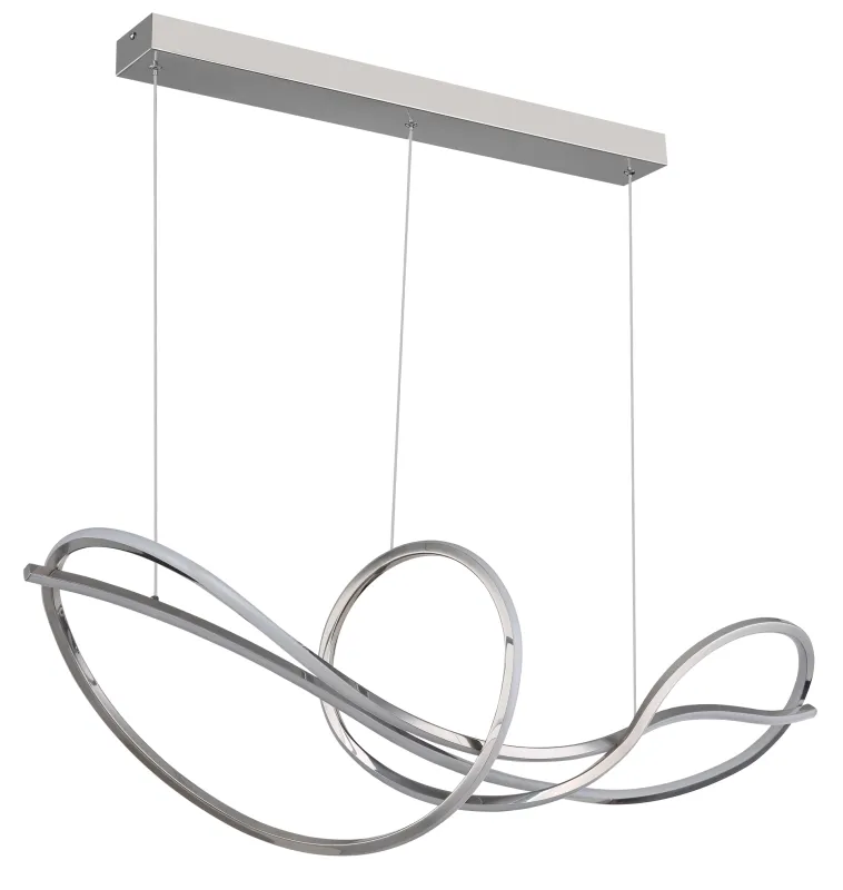 Iduna 110cm Krom taklampa från Globo Lighting - Med en l&auml;ngd p&aring; 110 cm och en design i f&ouml;rkromat rostfritt st&aring;l tillf&ouml;r den en lyxig k&auml;nsla till ditt hem.