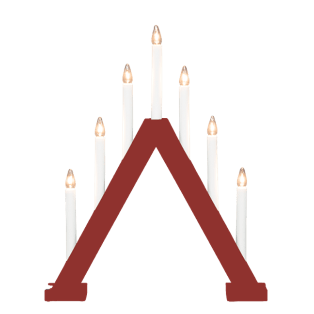 Nova 7 Röd från Pixie Design - Nova &auml;r en klassisk ljusstake i tr&auml; med sju ljus och en vacker r&ouml;d f&auml;rg.