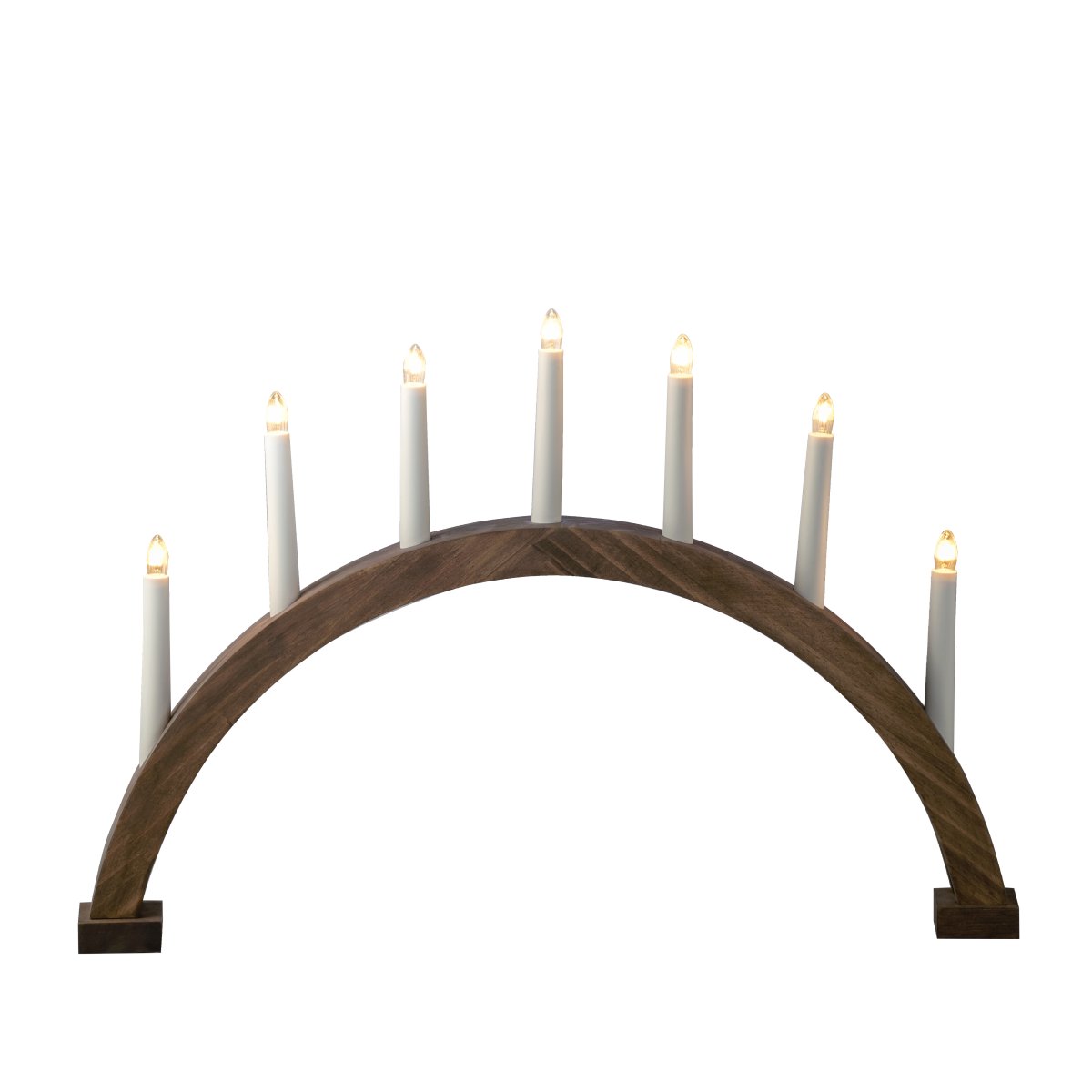 Båge 7ljus Brun från Konstsmide - B&aring;gen &auml;r tillverkad i tr&auml; med brunbetsad finish som ger ett naturligt och tidl&ouml;st uttryck.