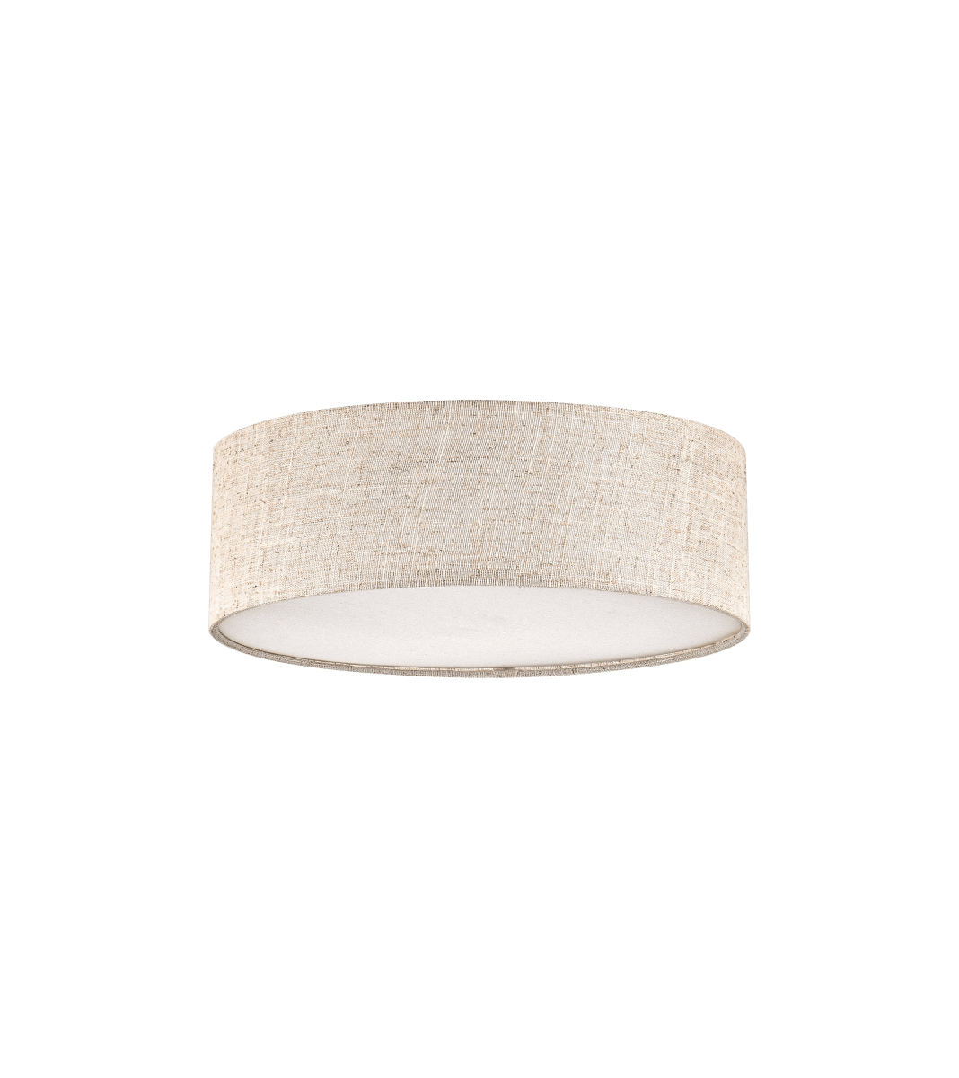 Zoom bild av Paola Beige från Aneta Lighting - Lampan har en vit bottenplatta i plast som mjukar upp ljuset och bidrar till en j&auml;mn och bl&auml;ndfri ljusspridning.