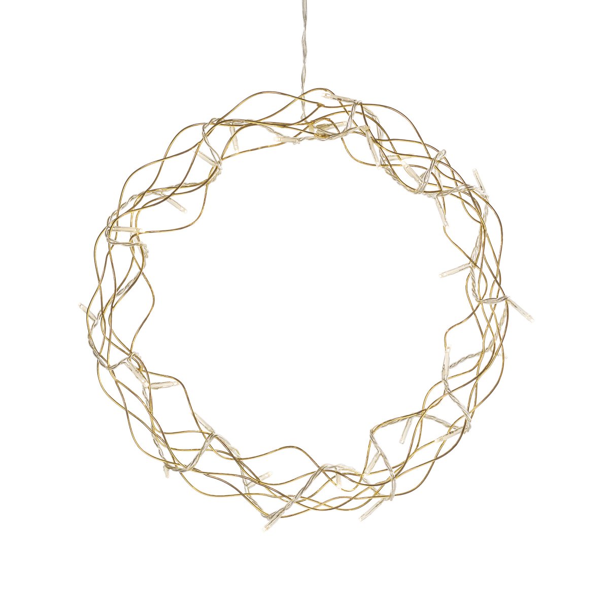 Krans LED Ø30 Guld från Konstsmide - En dekorativ LED-krans som sprider ett varmt och st&auml;mningsfullt sken i hemmet.