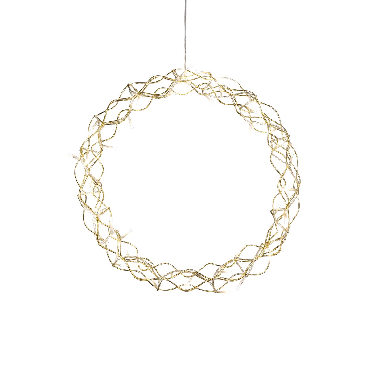 Krans LED Ø45 Guld från Konstsmide - En dekorativ LED-krans som sprider ett varmt och st&auml;mningsfullt sken i hemmet.