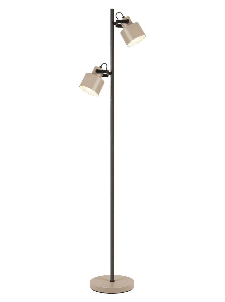 Zoom bild av City 2 Beige/svart golvlampa från Aneta Lighting - City golvlampa har en modern och stilren design med en snygg kombination av svart och beige metall.