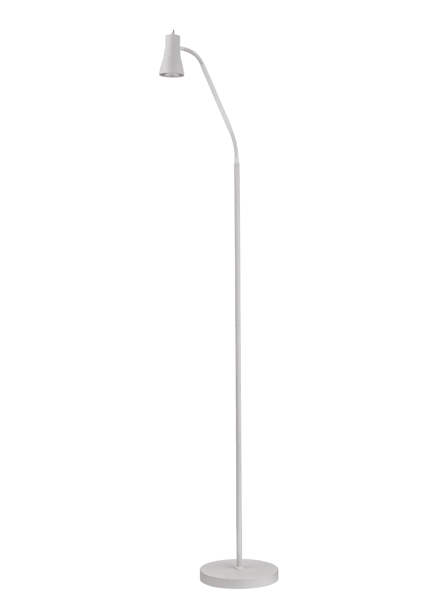 Boden Vit golvlampa från Aneta Lighting - Boden golvlampa har en stilren och funktionell design som g&ouml;r den perfekt som l&auml;slampa bredvid soffan eller favoritf&aring;t&ouml;ljen.