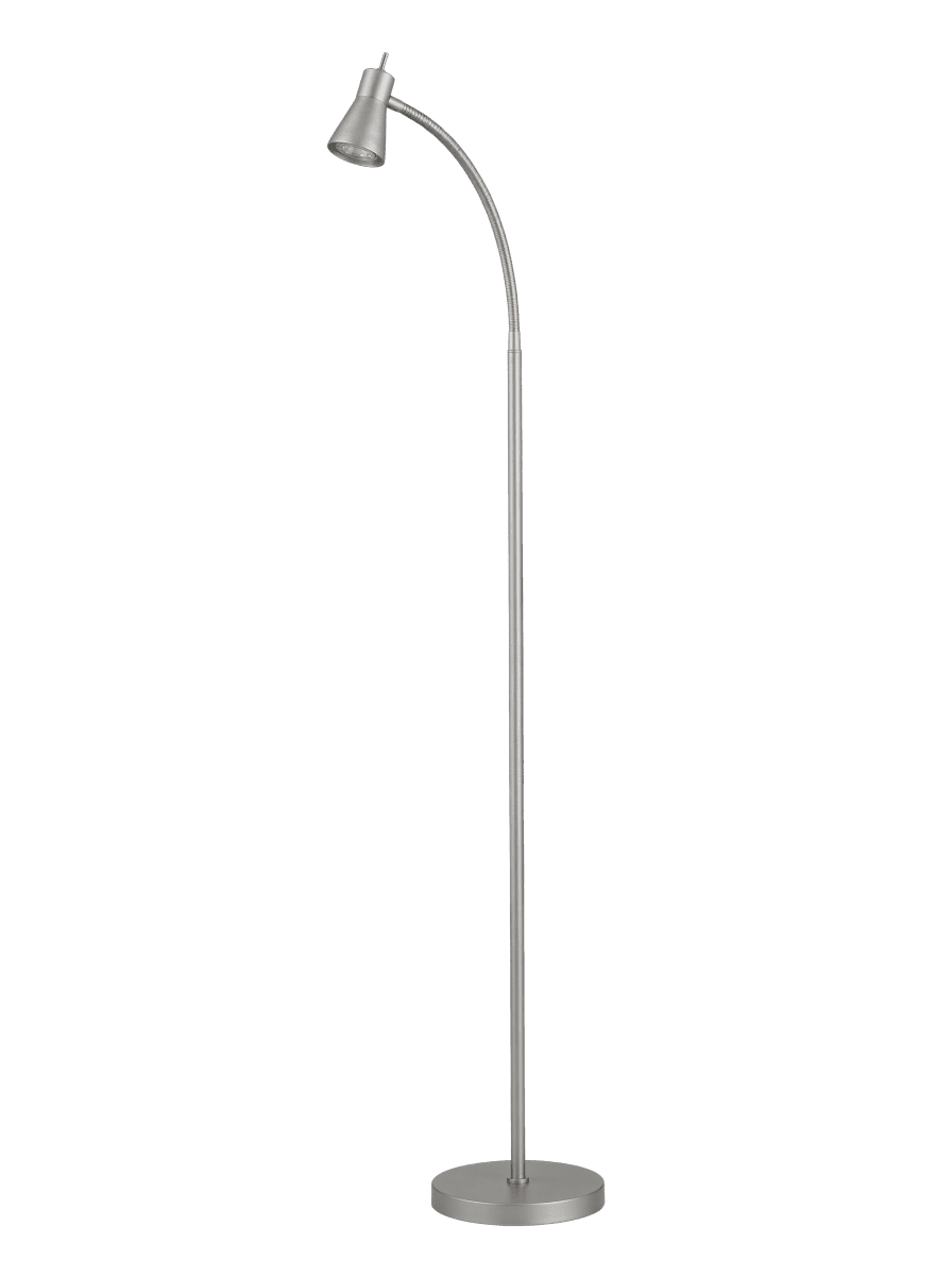 Zoom bild av Boden Silver golvlampa från Aneta Lighting - Boden golvlampa har en stilren och funktionell design som g&ouml;r den perfekt som l&auml;slampa bredvid soffan eller favoritf&aring;t&ouml;ljen.