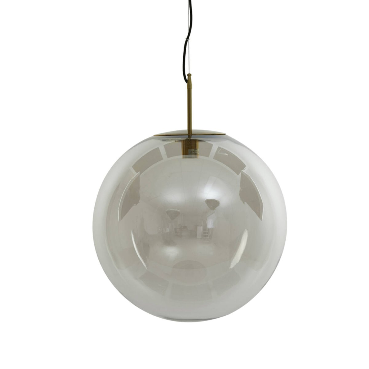 Medina Ø48 Transparent taklampa från Light & Living - Medina &auml;r en sofistikerad och stilfull takpendel med en rund sk&auml;rm i klart glas och detaljer i brons finish.