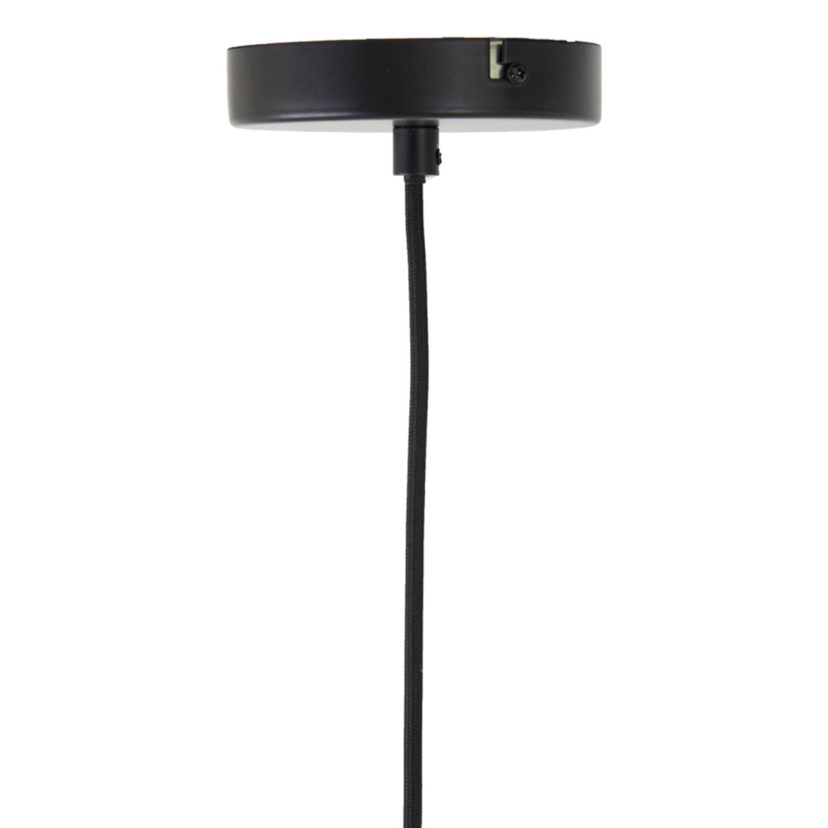 Plumeria Ø40 Svart taklampa från Light & Living - Den dekorativa sk&auml;rmen med meshtyg skapar en vacker ljusspridning i rummet n&auml;r lampan &auml;r t&auml;nd.