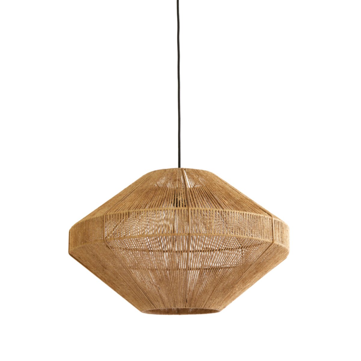 Mallow Ø60 Natur taklampa från Light & Living - Mallow &auml;r en stilfull taklampa med en diamantformad sk&auml;rm inlindad i jutesn&ouml;re.