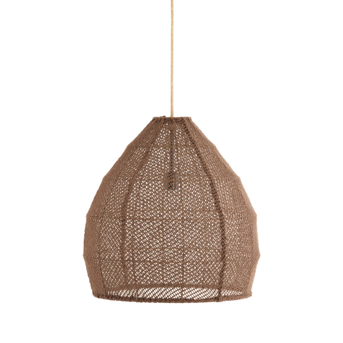 Makassar Ø50 Brun taklampa från Light & Living - Makassar har en chokladbrun silkesn&auml;tssk&auml;rm, vilket skapar en mjuk och st&auml;mningsfull ljusspridning.