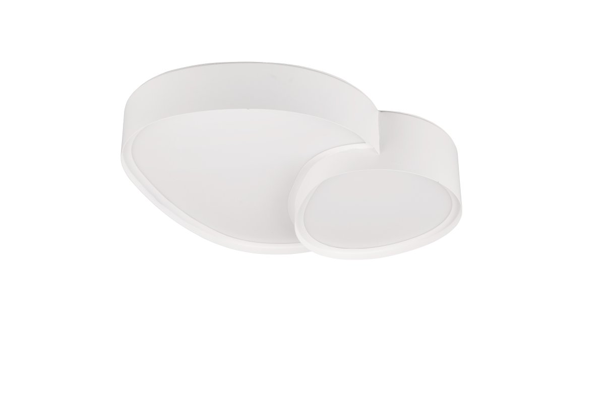Rise 43cm Vit plafond från Trio Lighting - De tv&aring; belysta ytorna skapar ett stilfullt och kraftfullt uttryck som lyfter b&aring;de vardagsrum och sovrum.