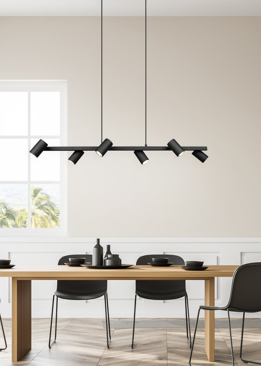 Marley 115cm Svart taklampa från Trio Lighting - Marley är en modern och stilren takpendel som kombinerar funktionalitet med en minimalistisk design.