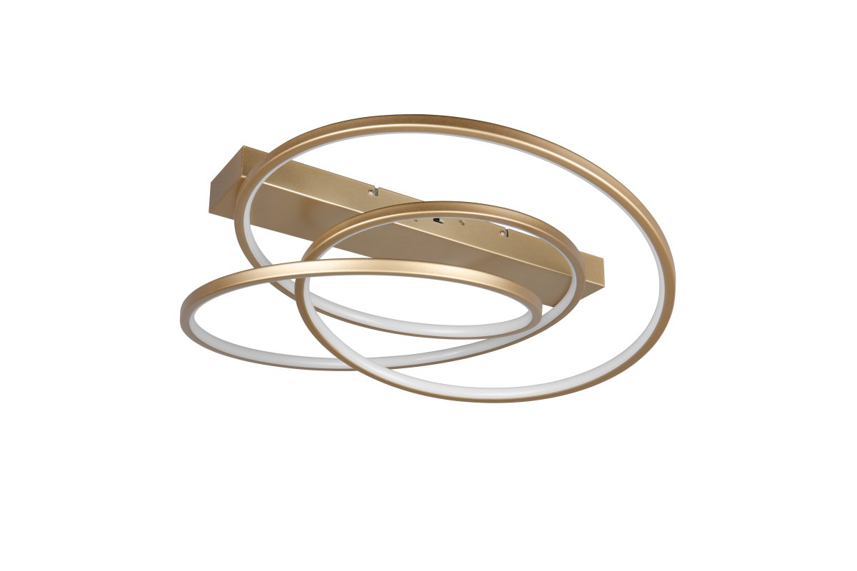Darvin 64cm Guld plafond från Trio Lighting - Darvin är en elegant och modern plafond som blir ett blickfång i vardagsrummet eller hallen.