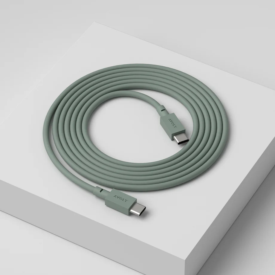 Cable 1 USB C to USB C Charging Cable, 2m Grön från Avolt - Cable 1 USB-C till USB-C fr&aring;n Avolt kombinerar kraftfull laddning med stilren skandinavisk design.