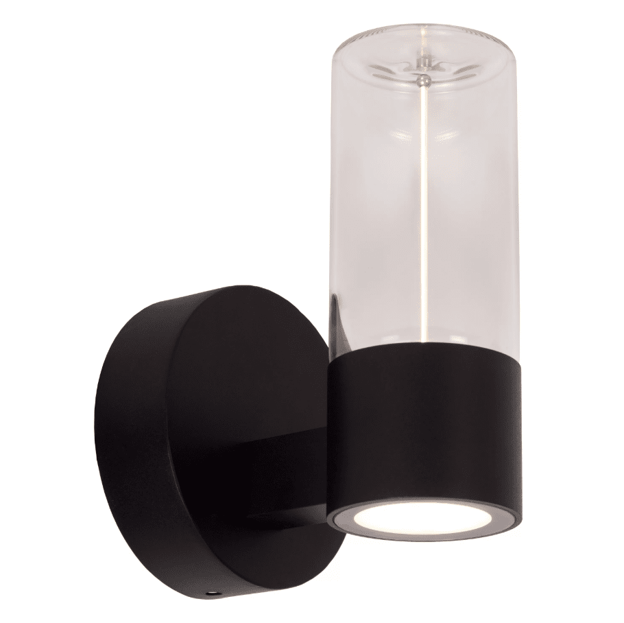 Filani Svart utelampa från Lucide - Filani &auml;r en modern fasadlampa som ger ett bra rundstr&aring;lande ljus med sin inbyggda LED lampa.