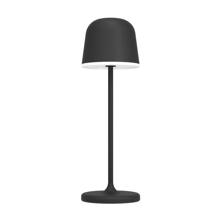 Mannera 34cm Svart portabel från Eglo - Den laddas enkelt med medf&ouml;ljande USB-kabel, vilket g&ouml;r den smidig att ta med &ouml;verallt &ndash; oavsett om du &auml;r p&aring; uteplatsen, i tr&auml;dg&aring;rden eller p&aring; picknick.