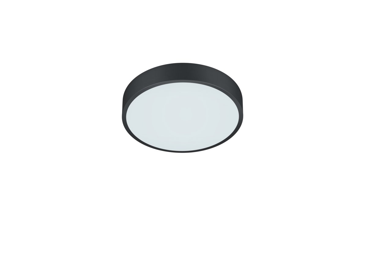 Waco Ø30 Svart plafond från Trio Lighting - Den mattsvarta ytan och materialkombinationen av metall och akryl g&ouml;r den l&auml;tt att integrera i olika inredningsstilar.