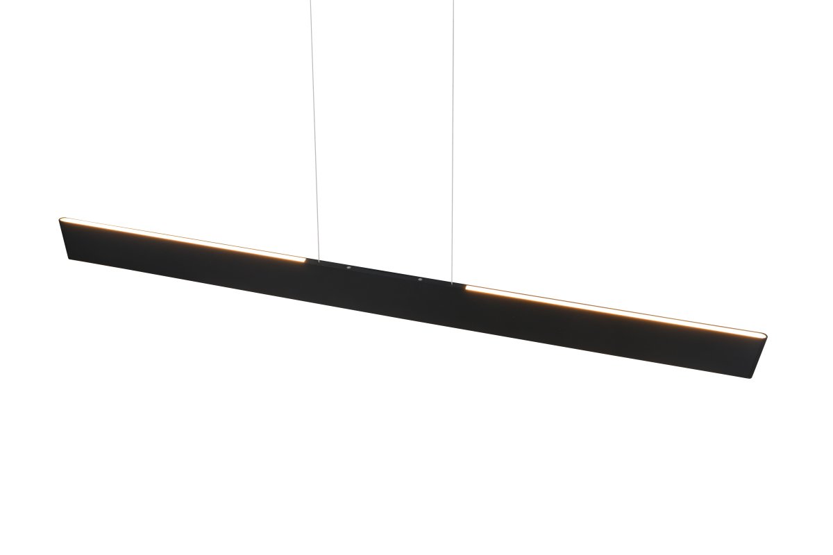 Galway 150cm Svart taklampa från Trio Lighting - Med sin touchfunktion kan du enkelt justera b&aring;de ljusstyrka och f&auml;rgtemperatur, vilket g&ouml;r den perfekt f&ouml;r b&aring;de arbetsbelysning och mysiga kv&auml;llar.
