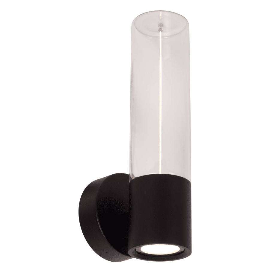 Filani Svart utelampa från Lucide - Filani &auml;r en modern fasadlampa som ger ett bra rundstr&aring;lande ljus med sin inbyggda LED lampa.