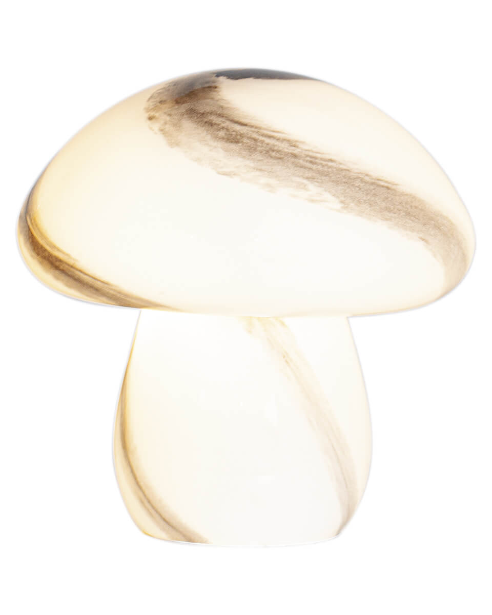 Mira Mushroom 30cm Vit/svart bordslampa från By Rydéns - Lampan &auml;r inte bara en funktionell ljusk&auml;lla utan ocks&aring; en konstn&auml;rlig detalj som lyfter fram din inredning med sin naturinspirerade design och handgjorda kvalitet.