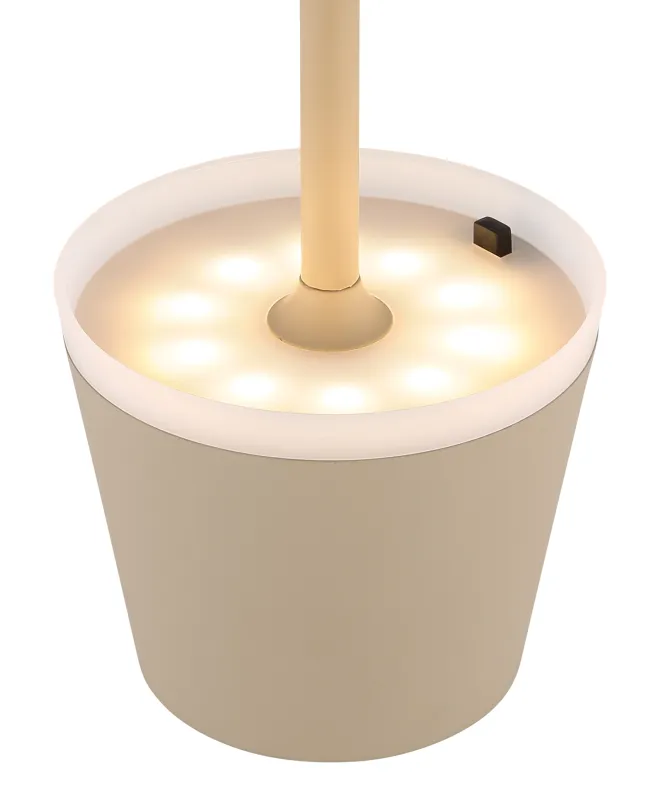 Bordslampa LED Sand solcellslampa från Globo Lighting - Den diskreta designen sm&auml;lter in i alla milj&ouml;er och med IP44-klassning &auml;r den t&aring;lig mot v&auml;der och vind.