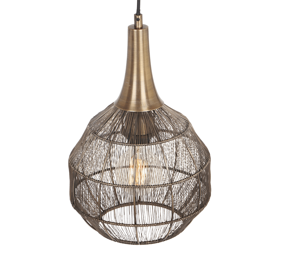 Soraya Ø26 Antikmässing taklampa från Trio Lighting - Soraya &auml;r en elegant takpendel i metall med en vacker antikm&auml;ssingsfinish.