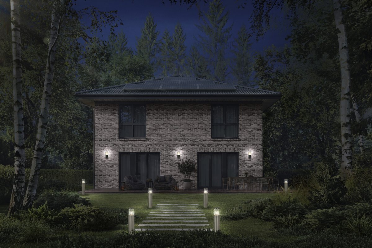 Ebro Mörkgrå utelampa från Ledvance - Ebro &auml;r en stilren och robust fasadlampa som ger b&aring;de funktion och elegans till din entr&eacute; eller uteplats.