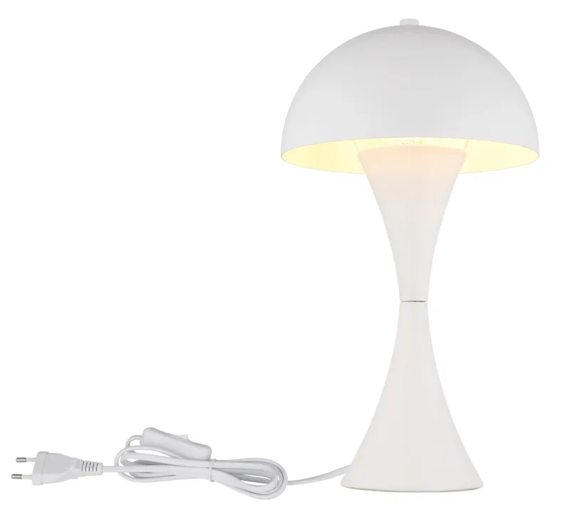 Dima 36cm Vit bordslampa från Globo Lighting - Perfekt f&ouml;r moderna milj&ouml;er, d&auml;r den ger en sofistikerad touch samtidigt som den sprider behagligt ljus.