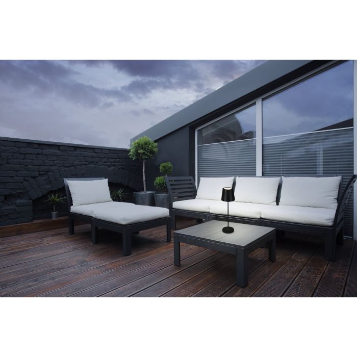 Cabozo 37cm Svart portabel från Eglo - Lampan har touchdimmer f&ouml;r enkel ljusreglering och &auml;r IP44-klassad f&ouml;r skydd mot st&auml;nk.