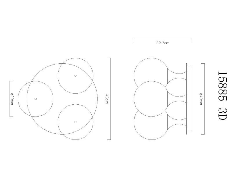 Dalton Ø46 Rökfärgad plafond från Globo Lighting - Dalton plafond&nbsp;har en rund design med tre eleganta klot i en sofistikerad r&ouml;kf&auml;rgad ton.