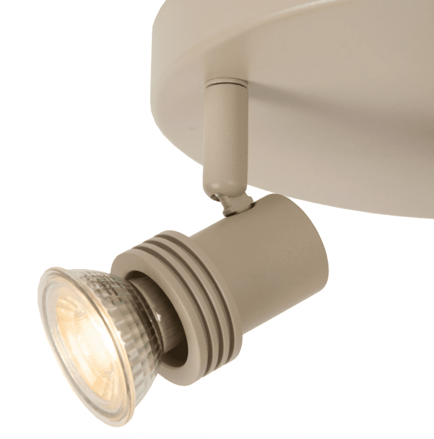 Kianti 2 Taupe spotlight från Lucide - Oavsett om den placeras i vardagsrummet, k&ouml;ket eller hallen, tillf&ouml;r Kianti en sofistikerad och lyxig k&auml;nsla.
