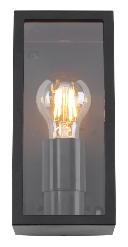 Gundula Svart utelampa från Globo Lighting - Med sin stilrena design i svart pressgjuten&nbsp;aluminium ger den ett elegant intryck samtidigt som den &auml;r v&auml;dert&aring;lig.