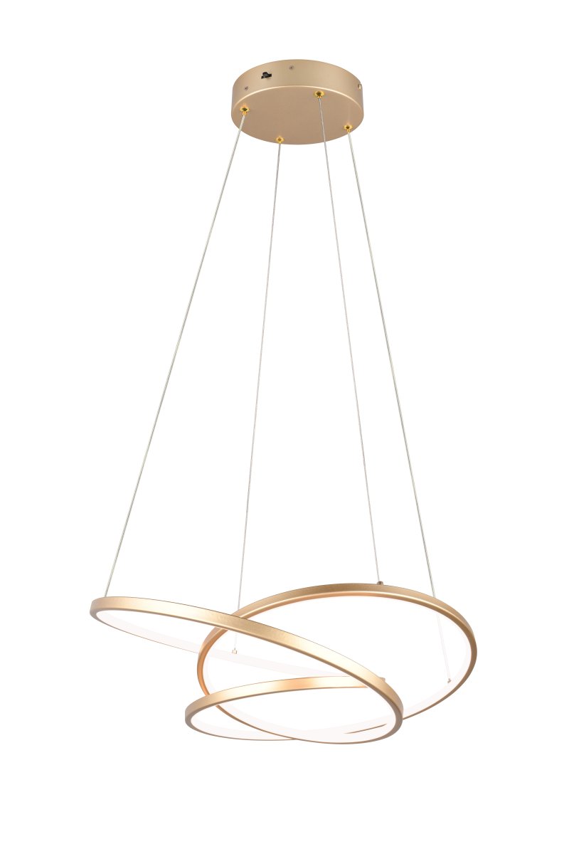 Darvin 64cm Guld taklampa från Trio Lighting - Darvin &auml;r en elegant och modern takpendel som blir ett blickf&aring;ng i vardagsrummet eller matsalen.