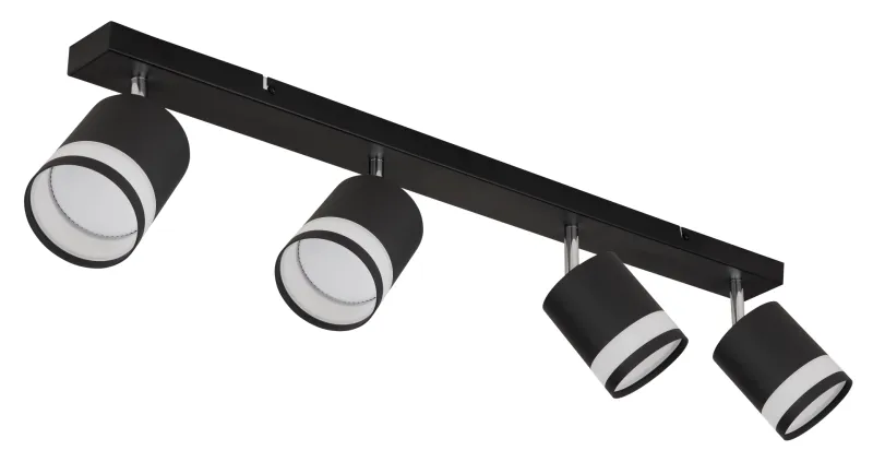 Lucero 4 Svart spotlight från Globo Lighting - Lucero spotlight med 4st cylindriska riktbara sk&auml;rmar erbjuder en stilren och effektiv belysningsl&ouml;sning f&ouml;r alla rum.
