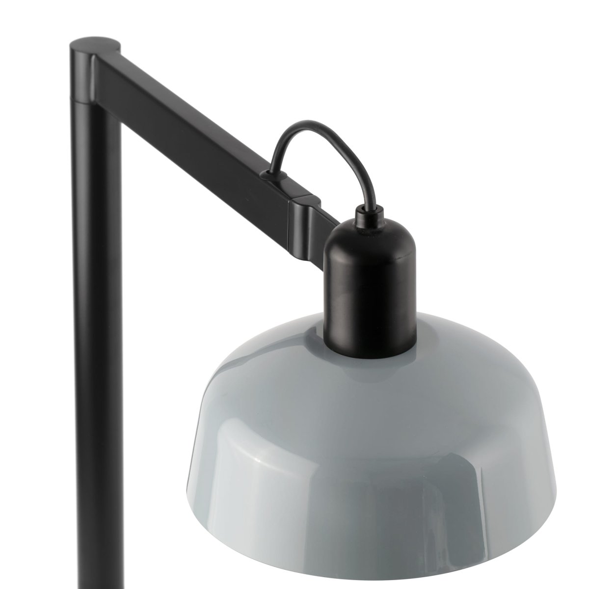 Tatawin 58cm Gråblå skrivbordslampa från Faro Barcelona - Med sin arkitektoniska silhuett och rena kontraster blir Tatawin en dekorativ ljuspunkt med b&aring;de stil och ber&auml;ttelse.