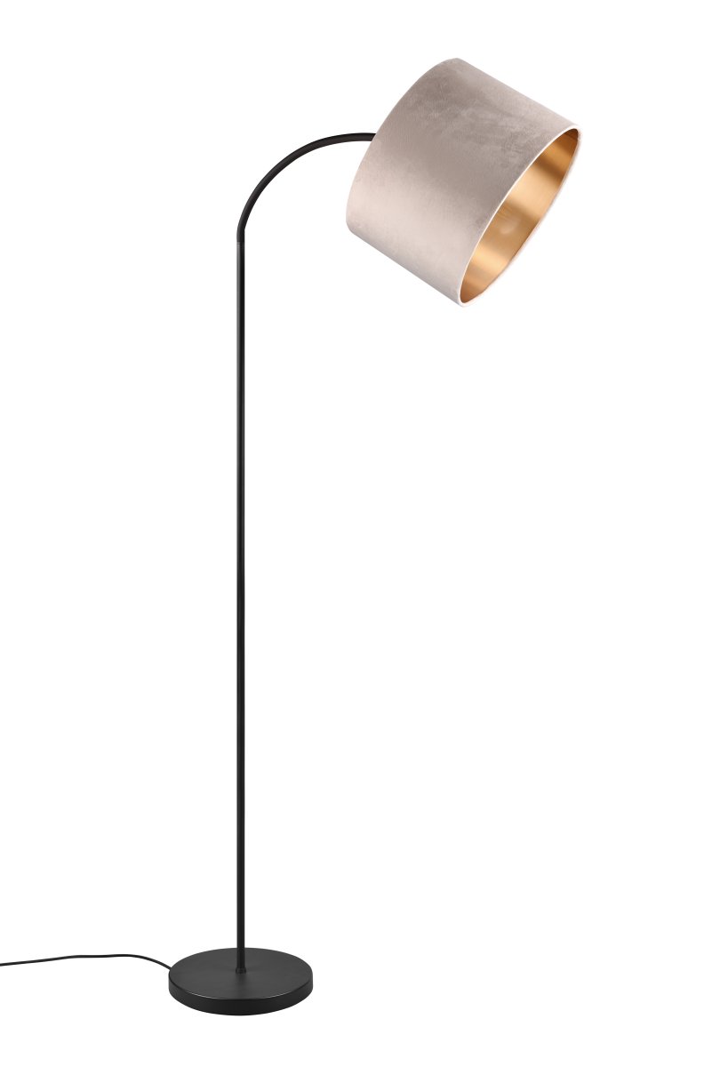 Julieta Beige golvlampa från Trio Lighting - Den neutrala f&auml;rgtonen och den mjuka tygsk&auml;rmen skapar en varm och mysig atmosf&auml;r.