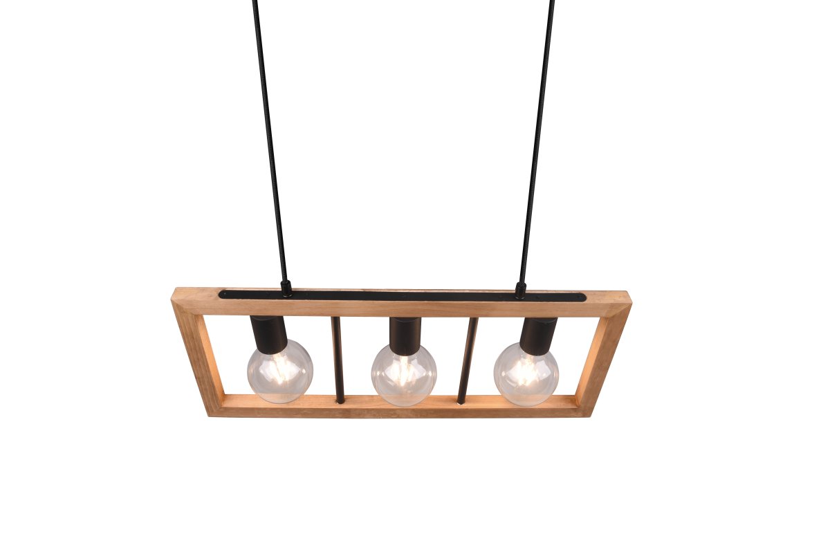 Agra 60cm Trä taklampa från Trio Lighting - Med sin stilrena form s&auml;tter Agra vackra ljusaccenter och passar perfekt i moderna inredningar d&auml;r design och trivsel g&aring;r hand i hand.