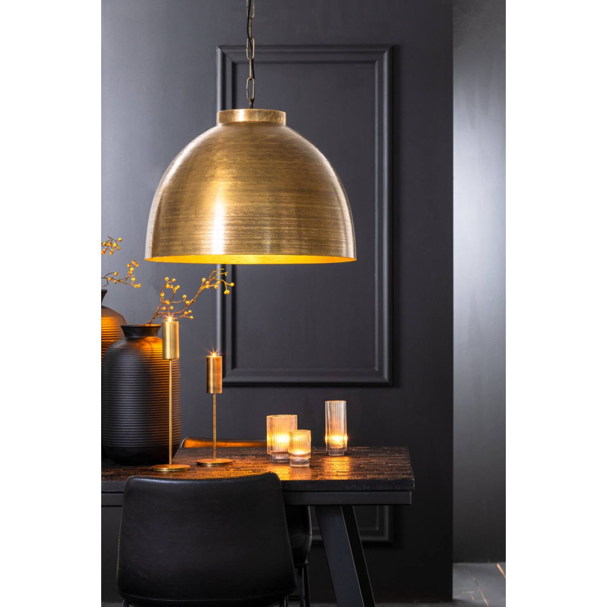Kylie Ø60 Brons taklampa från Light & Living - Kylie &auml;r en rustik taklampa av metall med en r&aring;, antik brons finish, vilket skapar en varm och behaglig ljusspridning.