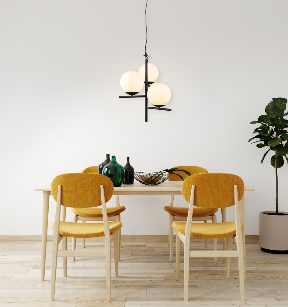 Pure Ø40 Svart taklampa från Trio Lighting - Den &auml;r perfekt f&ouml;r att belysa matbordet och f&ouml;r att understryka din personliga stil.